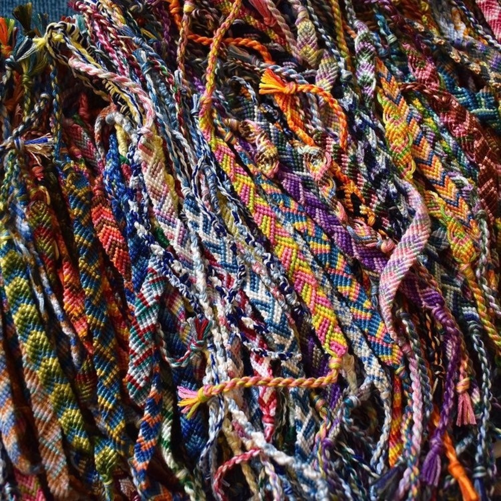Handmade Woven Friendship Bracelet Lot 150pc Multicolor Women Cotton Boho